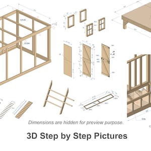 20 Chicken Coop Plans With Run, 8x8 DIY Hen House (PDF Blueprint) - Etsy