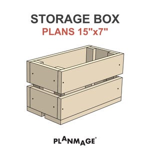 Wooden Storage Box Plans 15x7 in - DIY PDF Download