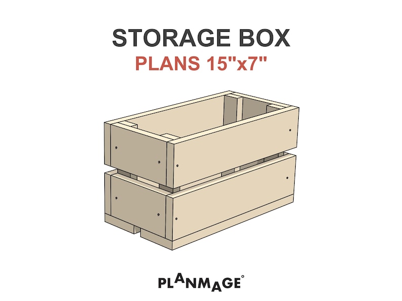 Wooden Storage Box Plans 15x7 in - DIY PDF Download - Etsy