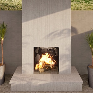 Outdoor Fireplace with Chimney Plans 4x5 ft, height 12 ft - PDF DIY Blueprint