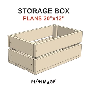 Wooden Storage Box Plans 20x12 in - DIY PDF Download