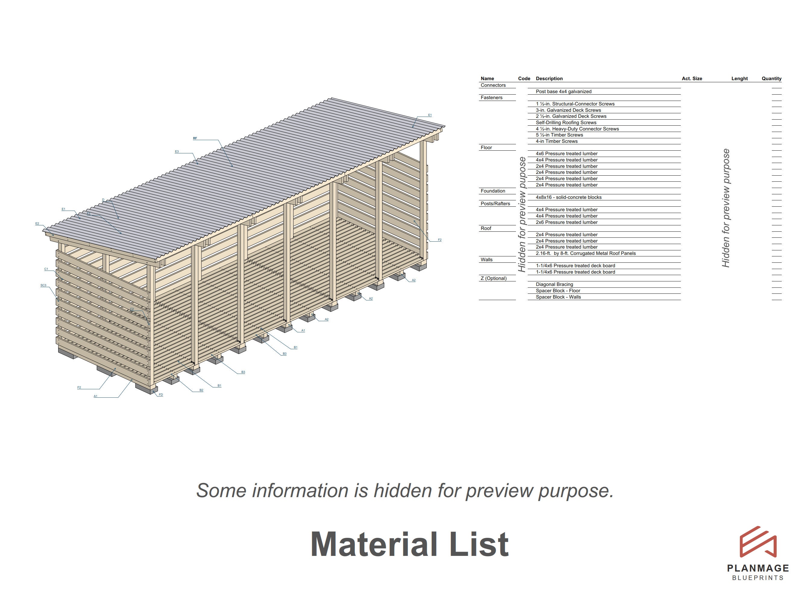 Firewood Shed Plans 10 Cord DIY 8x24 Ft Woodshed - Etsy