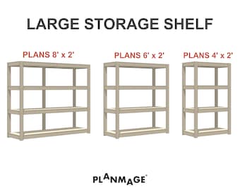 Large Storage Shelf Plans Bundle 1 - DIY Modular Shelves Download