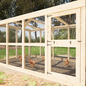 Chicken Run Plans 8x12 for 12 Chickens DIY Chicken Pen Woodworking Guide PDF Download