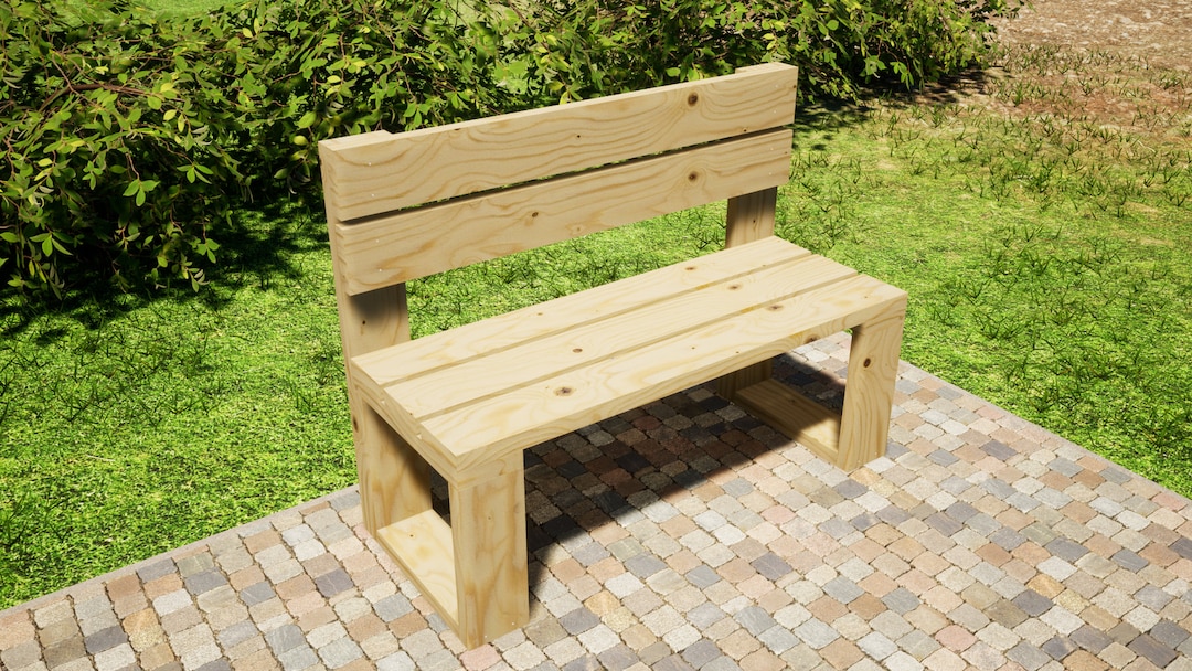 Outdoor Bench Plans 48x19 in DIY Garden Bench With Backrest