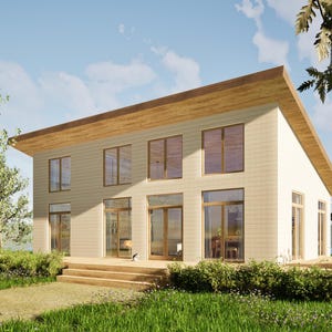 Small House Plans 2 Bedroom 40x25 ft - Cabin Loft Digital PDF Plans for Download