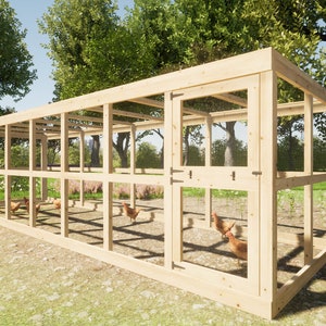 Chicken Run Plans 7x24 for 20 Chickens DIY Chicken Pen Plans PDF Download