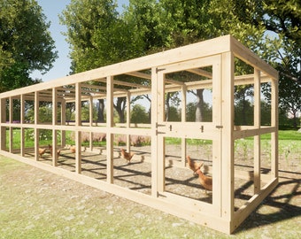 Chicken Run Plans 7x24 PDF 20 Chickens DIY Download PDF