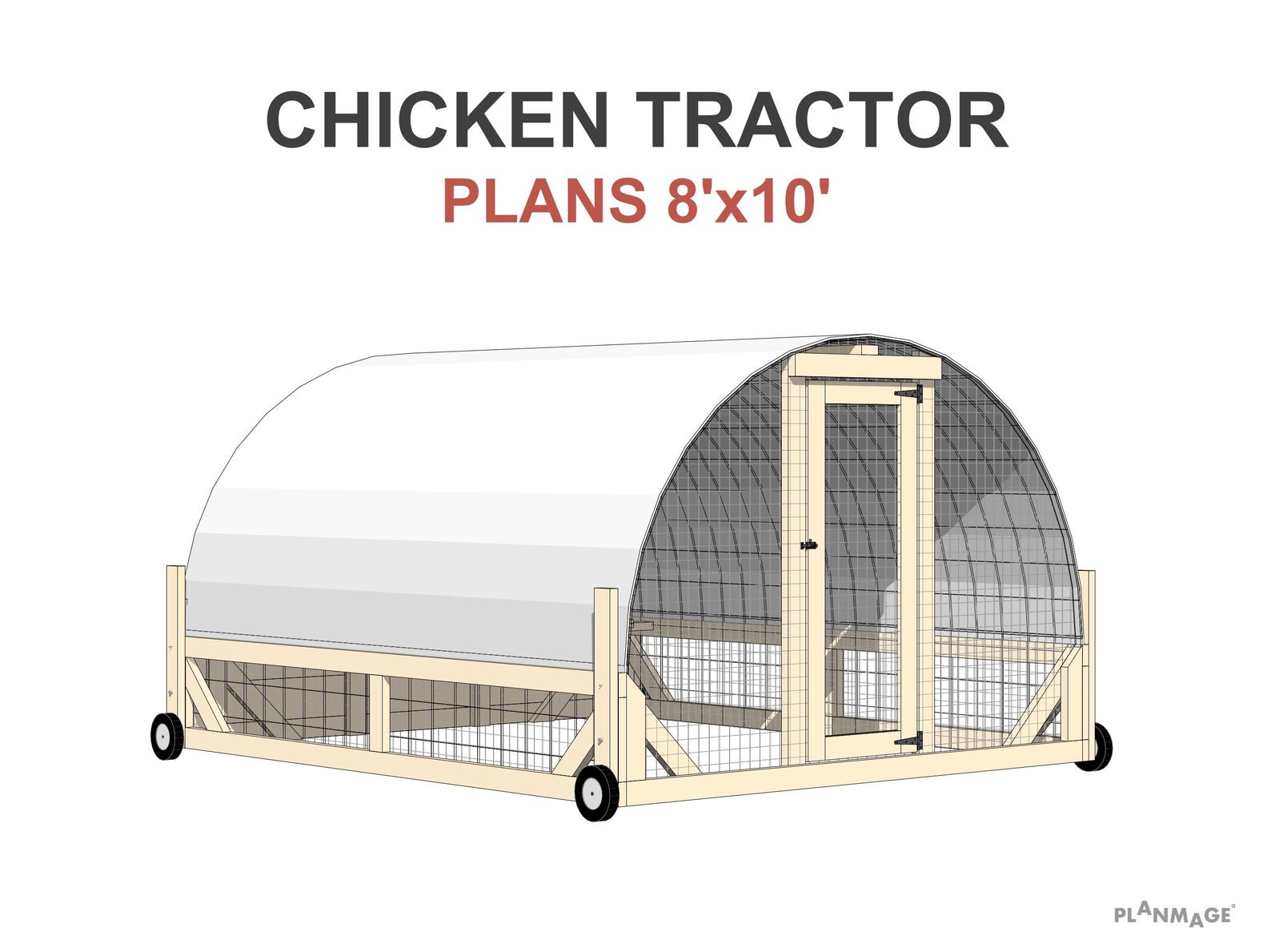 Chicken Tractor Plans 8x10 - DIY Mobile Hoop Coop PDF Download Backyard ...