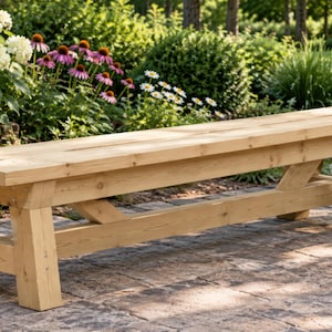 Farm Bench Plans: DIY Outdoor Bench (96x15 in)