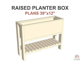 Raised Planter Box Plans 39x12 in - DIY Garden Planter Box