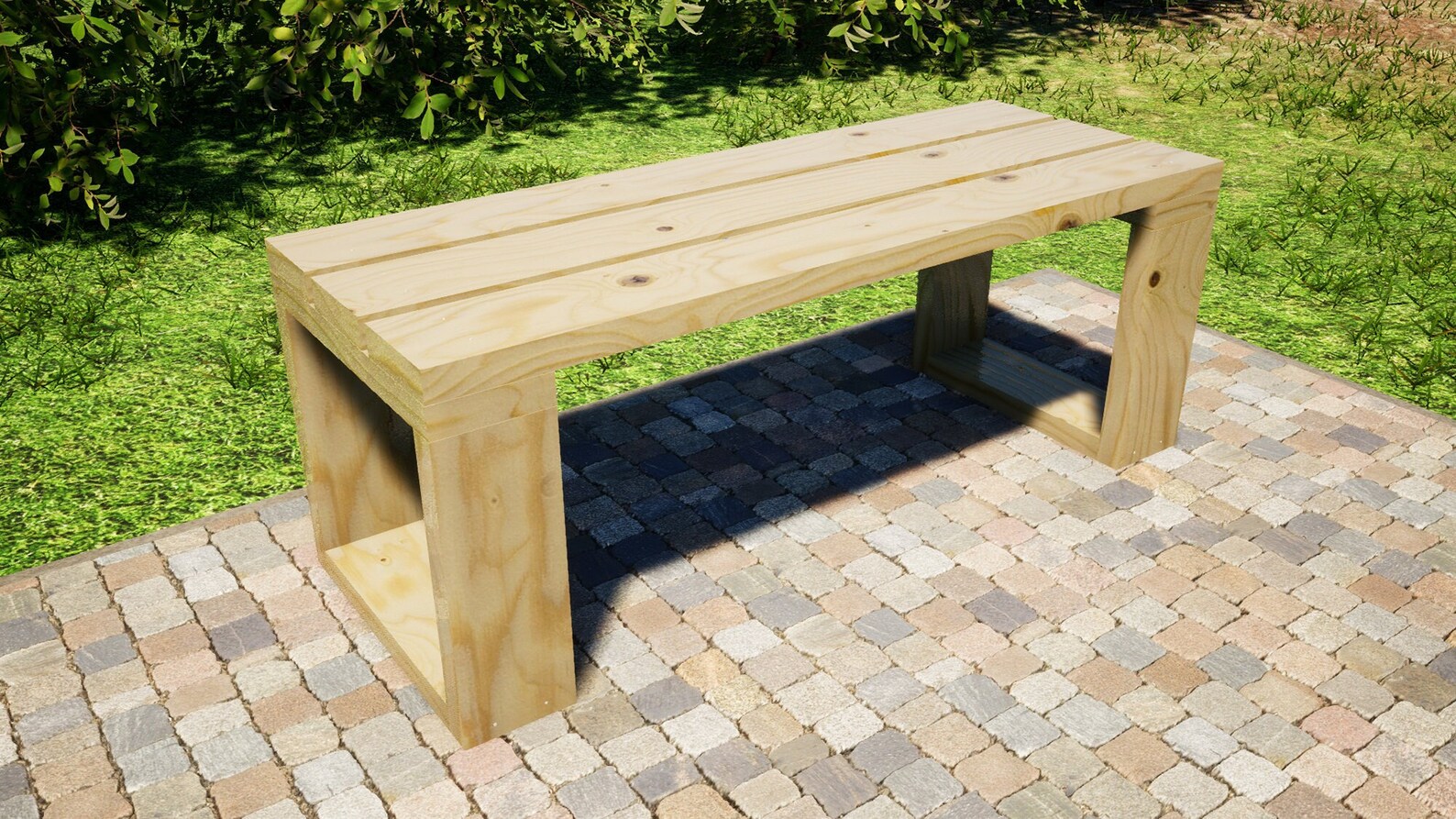 Outdoor Bench Plans 48x18 in - DIY Garden Bench - Etsy