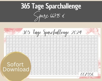365 day savings challenge 2024 for your budget binder! RD01