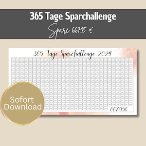 365 day savings challenge 2024 for your A6 budget planner or savings jar! FS01