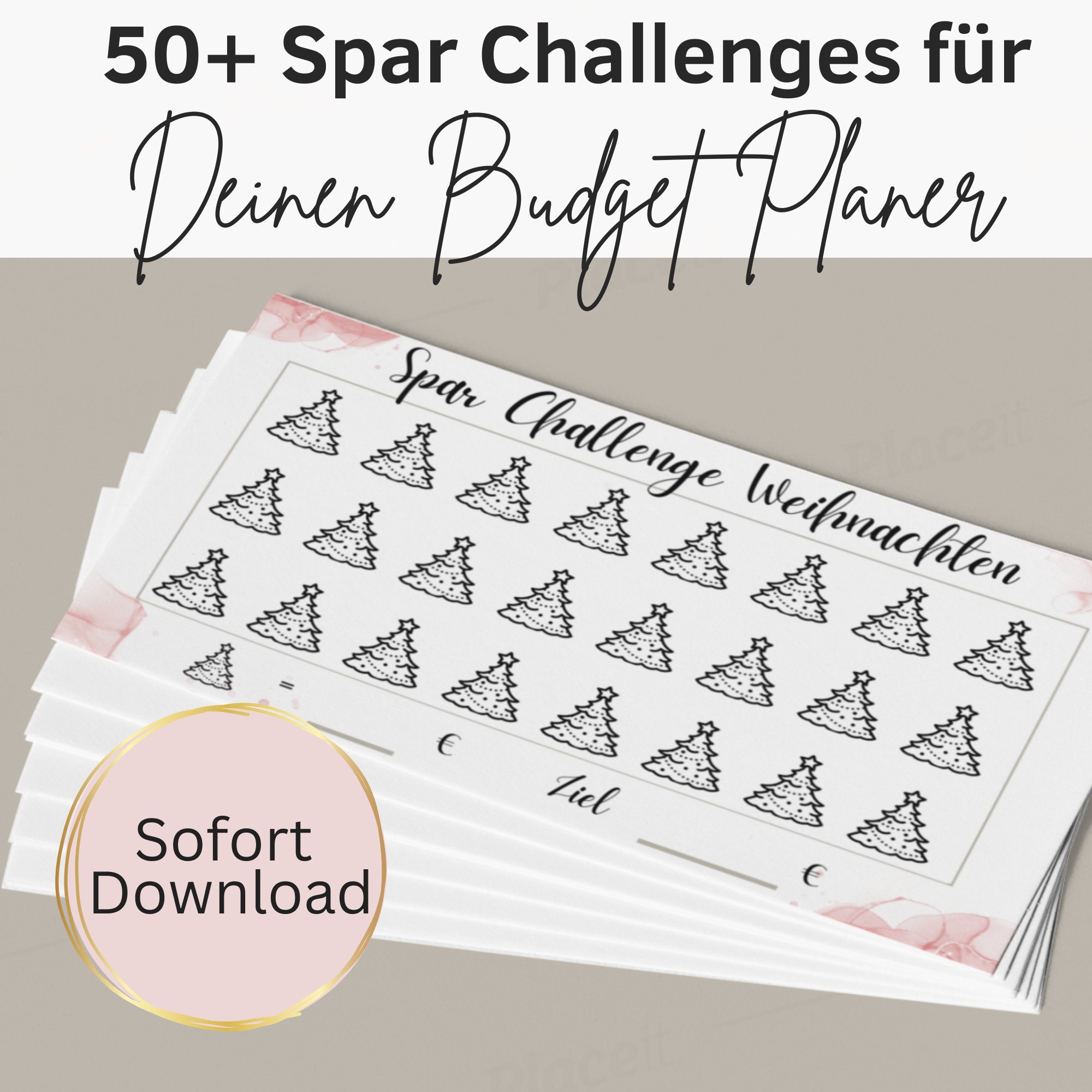 GeldSpar Challenge: Budget planner challenge deutsch: 50 vorlagen 86  Sparchallenges täglich Monatlicher und wöchentlicher Geld Sparen