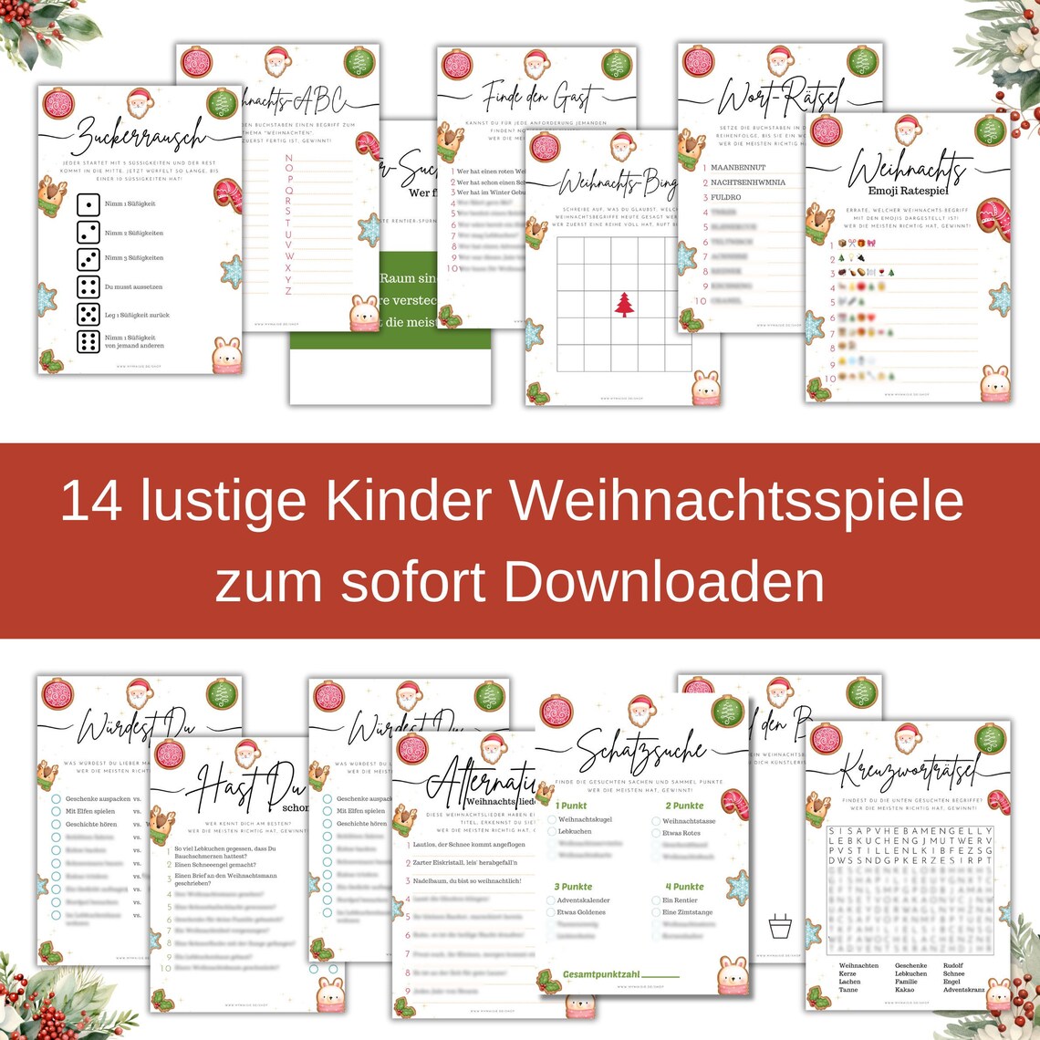  Christmas Games for Children 14 Fun Games for the Christmas Season or Illustration 