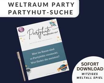 Geburtstag Astronauten Spiel Partyhut Suche Weltraum Geburtstag Spielidee Weltall Geburtstag Spiel Astronaut Party Kindergeburtstag Deko