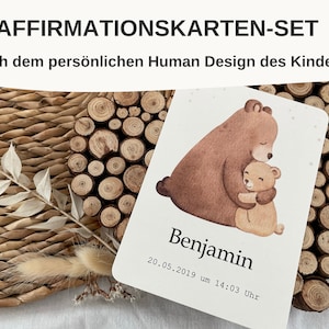 Personalisiertes Human Design Affirmationskartenset für Kinder | Bestärkung | Ermutigung | positive Glaubenssätze | DIN A6 Kartenset