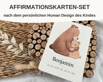 Personalized Human Design Affirmation Card Set for Children | Empowerment | Encouragement | Positive Beliefs | DIN A6 Card Set