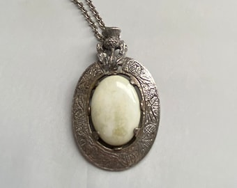 Miracle Marked Scottish Thistle Stone Pendant Necklace