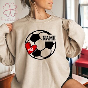 Personalized Soccer Player Sweatshirt, Soccer Ball Name T shirt, Custom Soccer Player Shirts, Custom Soccer Ball, Soccer Lover TShirt, M18