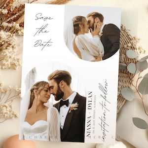 Editable Save the Date Template with Photo, Save the Date Cards, Photo Save the Date, Minimalist Save the Date, Instant Download