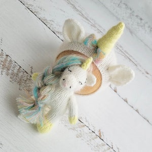 RTS!!! Unicorn bonnet, romper, wrap, toy. Rainbow outfit. Newborn photo props