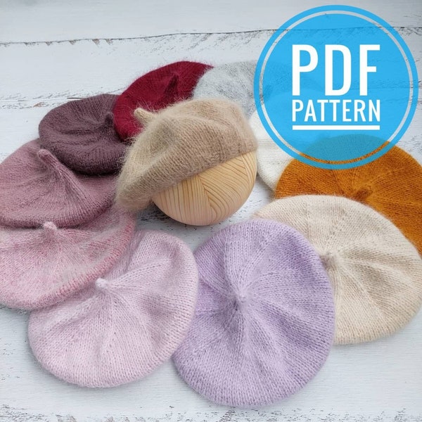 PDF! Beret/ Newborn knitting bonnet pattern/ hat tutorial. Newborn props pattern
