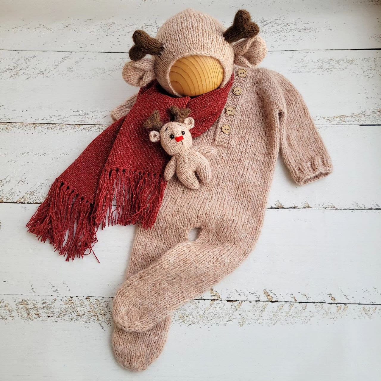 Knit Deer Outfit Etsy