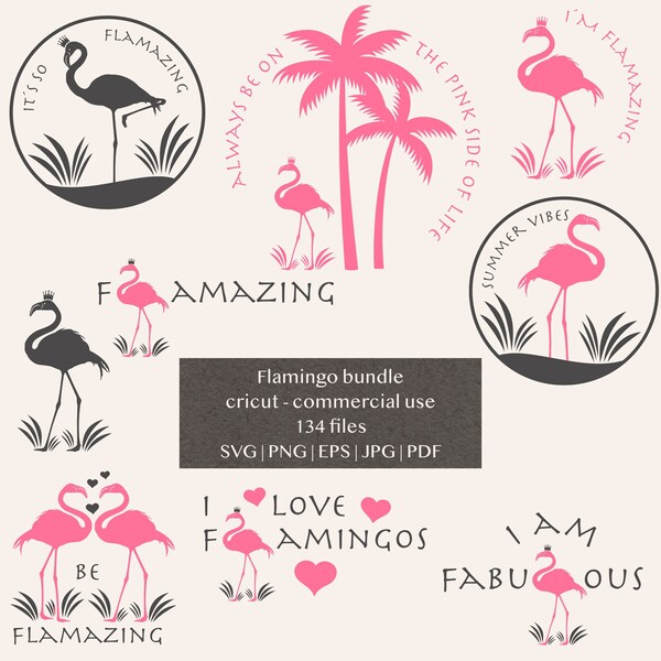 Tropische Stimmung: Flamingo und Palmen Bündel für sommerliches Basteln