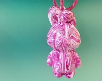 Fluid Pour Rabbit Key chain  DIY Set, Fluid Pour Painting, Creative Art Painting, Birthday Gift