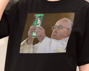 The Pope Four Loko Meme T-shirt, Funny Unisex Meme Tee, Viral Meme Shirt, Hilarious Pop Culture Meme Gift, Unique Meme Sweatshirt
