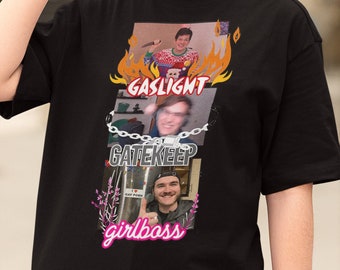 Camiseta con meme de Gaslight Gatekeep Girlboss Chuckle Sandwich, divertida camiseta unisex, camiseta viral, regalo de meme moderno, sudadera con gráfico humorístico