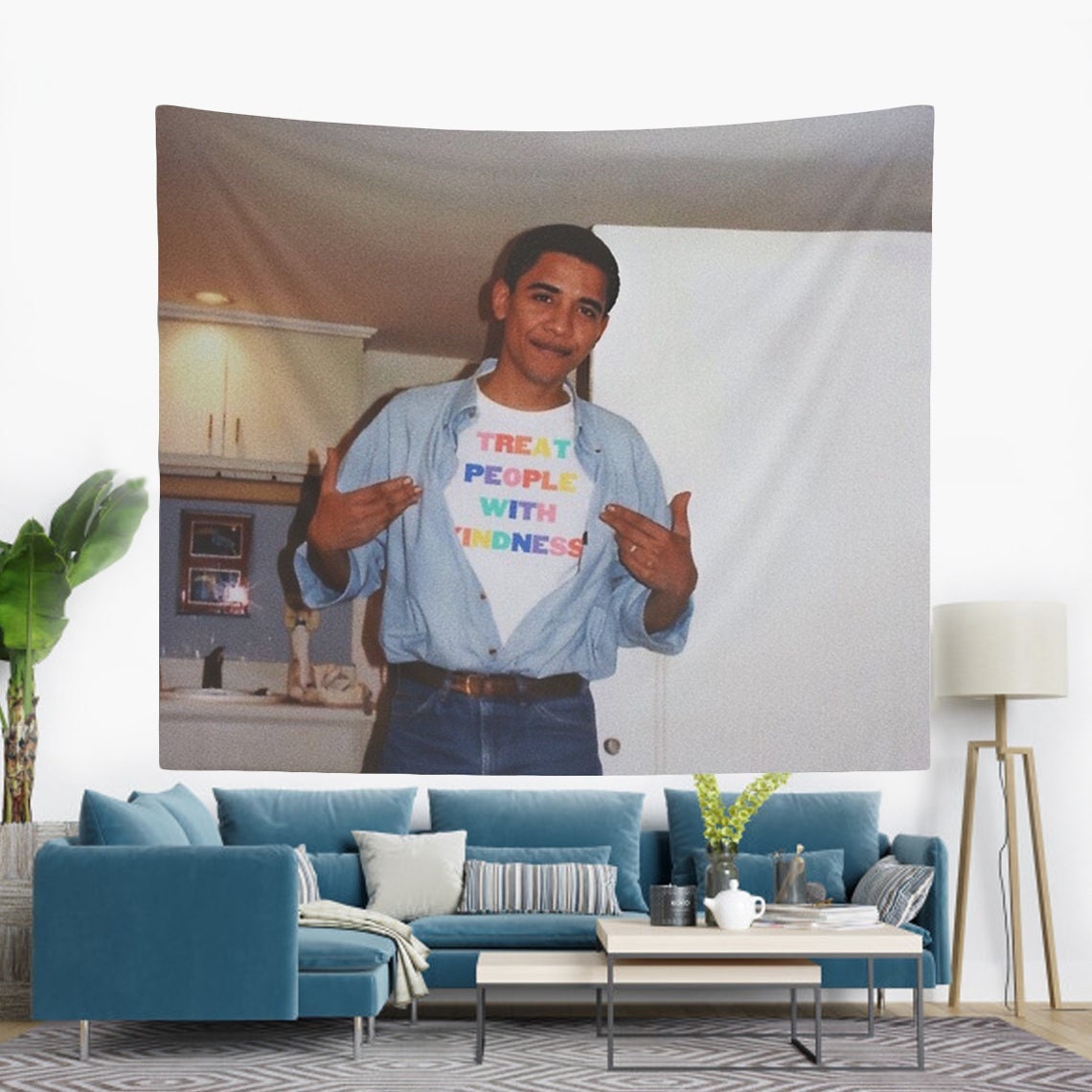 Harry reasobable styles treat people with kindness tapestry
