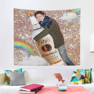 Glitter Michael Cera Tapestry Wall Tapestry, Hostel Dorm Decor, Glitter Michael Cera Wall Hanging, Funny Michael Cera Meme Tapestry Gift