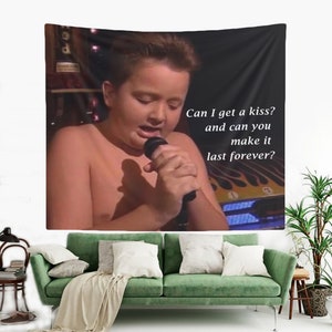 Gibby Singing - iCarly Wall Tapestry, Hostel Dorm Decor, Funny Gibby Meme Flag, Gibby Singing Meme Wall Hanging Gift Idea, Gibby Party Decor
