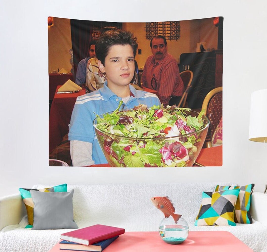 Freddie Benson With A Salad Tapestry, Icarly Tapestry ,college - Main Image