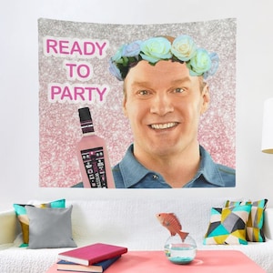 Bob Duncan Party Ready Tapestry, Hostel Dorm Decor, Funny Bob Duncan Wall Hanging, Bob Duncan Meme Wall Tapestry, Bob Duncan Party Ready