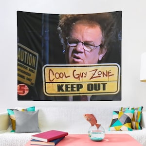 Gobelin Dr Steve Brule Cool Guy Zone, Wystrój pokoju studenckiego i akademika, Zabawna ścienna dekoracja Dr.Steve Brule, Prezent w postaci gobelinu z memem, Sprawdź to