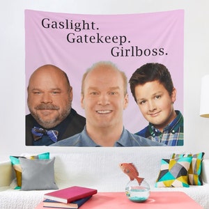 Gaslight Gatekeep Girlboss - Bertram, Gibby, Bob Duncan Tapestry, Hostel Dorm Decor, Funny Bertram, Gibby, Bob Duncan Wall Hanging Gift Idea