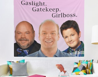 Gaslight Gatekeep Girlboss - Bertram, Gibby, Bob Duncan Tapestry, Hostel Dorm Decor, Funny Bertram, Gibby, Bob Duncan Wall Hanging Gift Idea