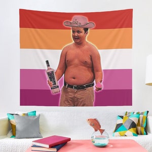 Gibby - Lesbian Flag Tapestry , Hostel Dorm Decor, Funny Gibby - Lesbian Wall Hanging Gift Idea, Gibby Tapestry, Gibby Wall Hanging Decor