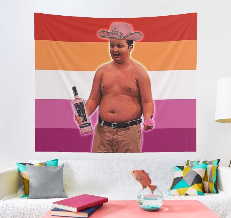 Gibby eating a banana tapestry hotsell