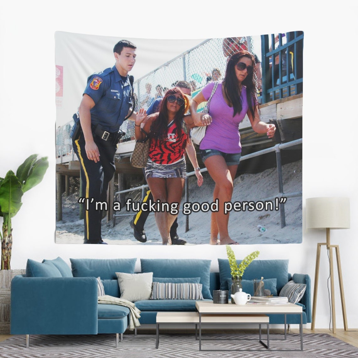 Snooki Getting Arrested Wall Tapestry Hostel Dorm College Room Decor Snooki Jwoww Family Vacation Meme Wall Hanging Snooki Tapestry Etsy