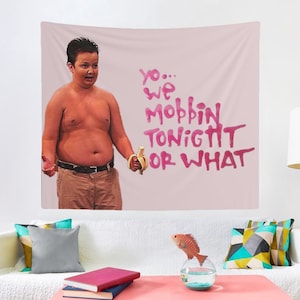 Gibby Mobbin Or What Wall Tapestry, Gibby from iCarly Wall Tapestry, Funny Tapestries, Decoration, Dorm Decor, Gibby Mobbin Hostel Decor