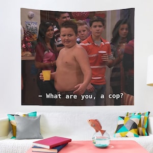 Gibby - What Are You, A Cop Wall Tapestry, Hostel Dorm Decor, Funny Gibby Meme Wall Hanging Gift Idea, Gibby Tapestry, Gibby Wall Hanging