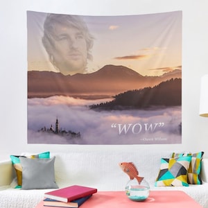 WOW Owen Wilson Wall Tapestry, College Room & Hostel Dorm Decor, Owen Wilson Wall Hanging, Owen Wilson Tapestry Gift Idea For Fan Home Decor