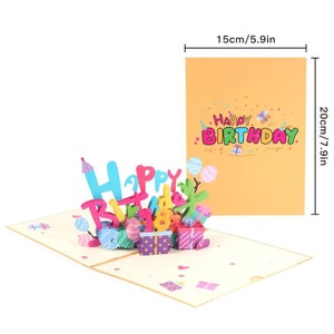 Happy Birthday Pop-Up Card, Pop Up Greeting Card, Handmade Foldable CardStunning Pop-up Card， Birthday Age Number Pop-Up Card