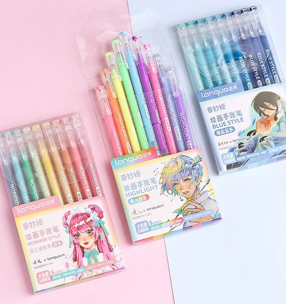 10x Niedliche 0,5 Mm Kugelschreiber – Bunte Designs, Blau-Tinte, Für Schule & Büro