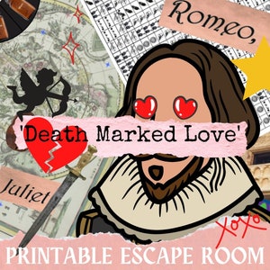 Death Marked Love - Date Night Game | Escape Room | Printable Escape Game Kit | DIY Valentines Day Game Love Gift Date Escape Room